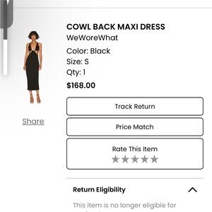 WeWoreWhat Black Backless Midi Dress